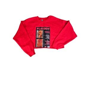 Women’s cropped red playboy sweatshirt xl